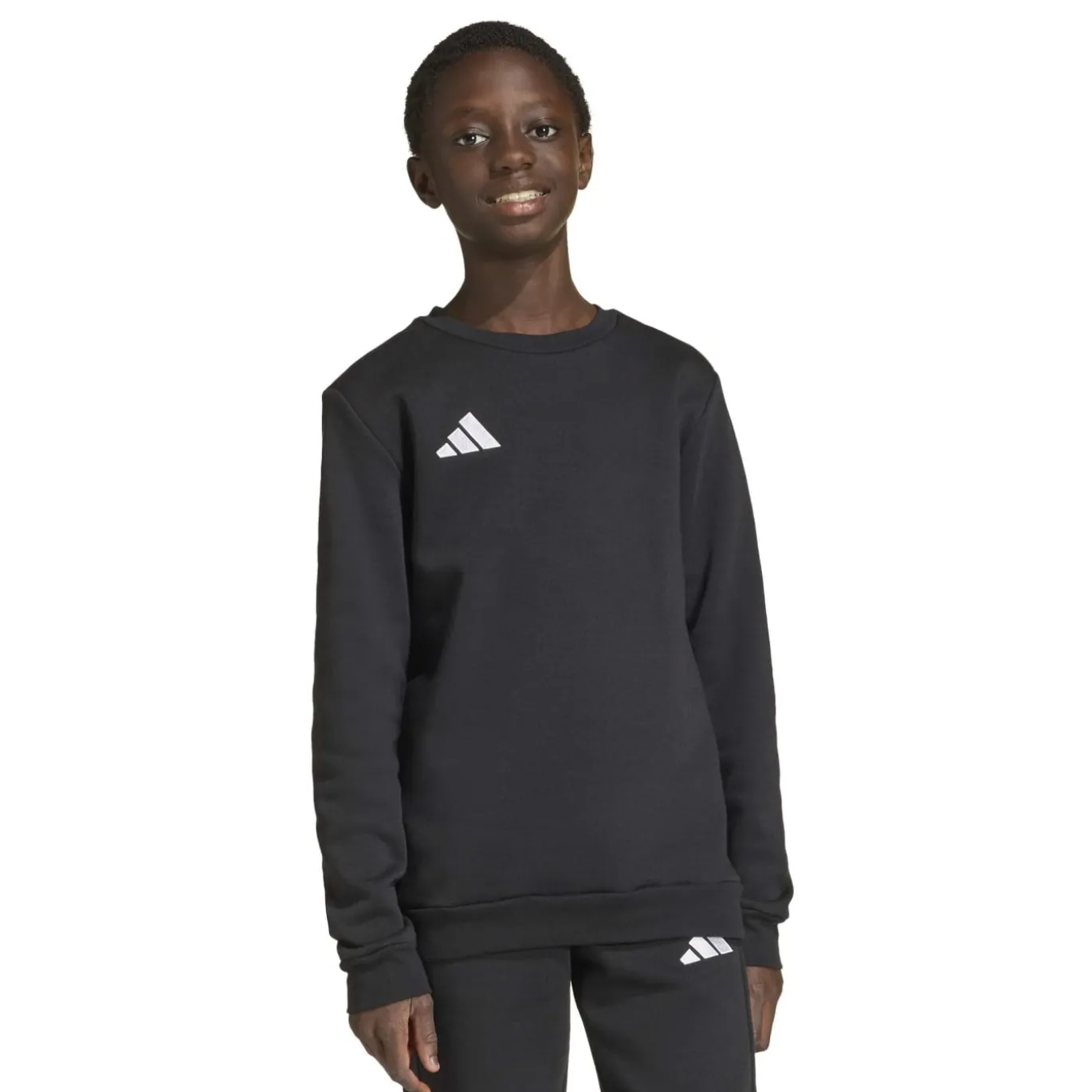 adidas Entrada 26 Crew Sweater Joggingpak Kids Zwart Wit