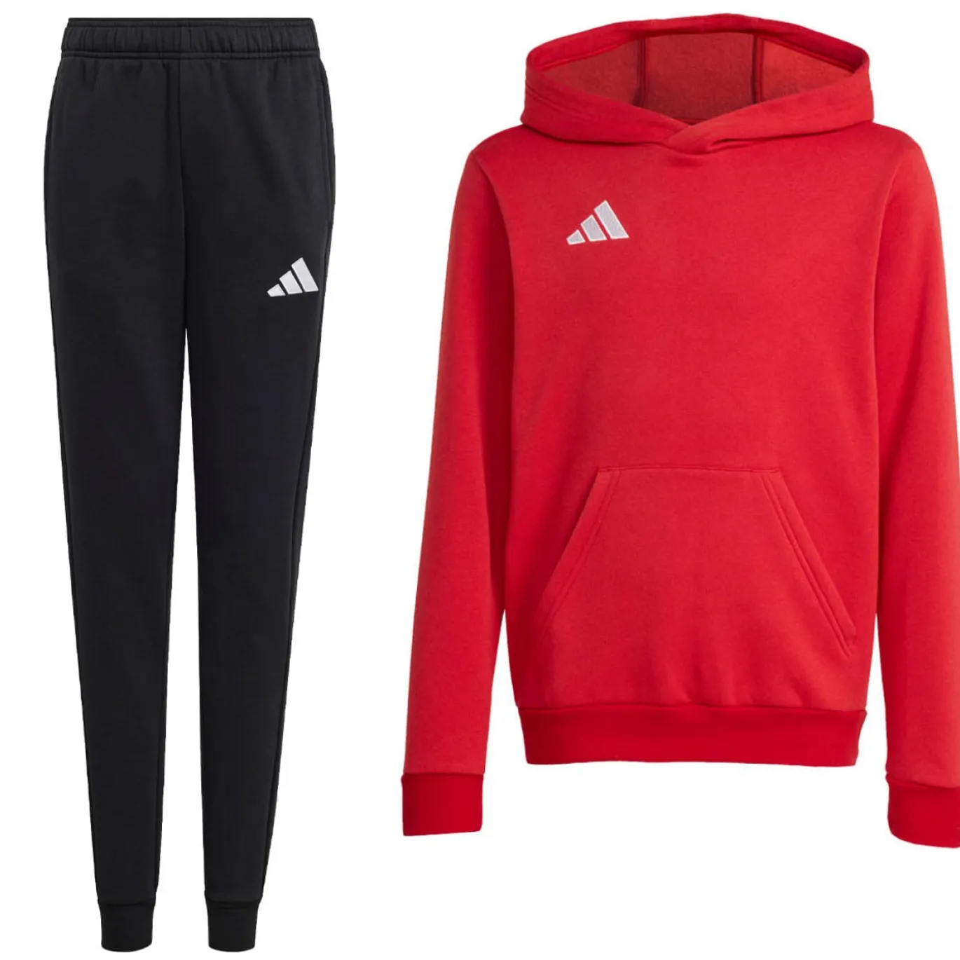 adidas Entrada 26 Hoodie Joggingpak Kids Rood Zwart