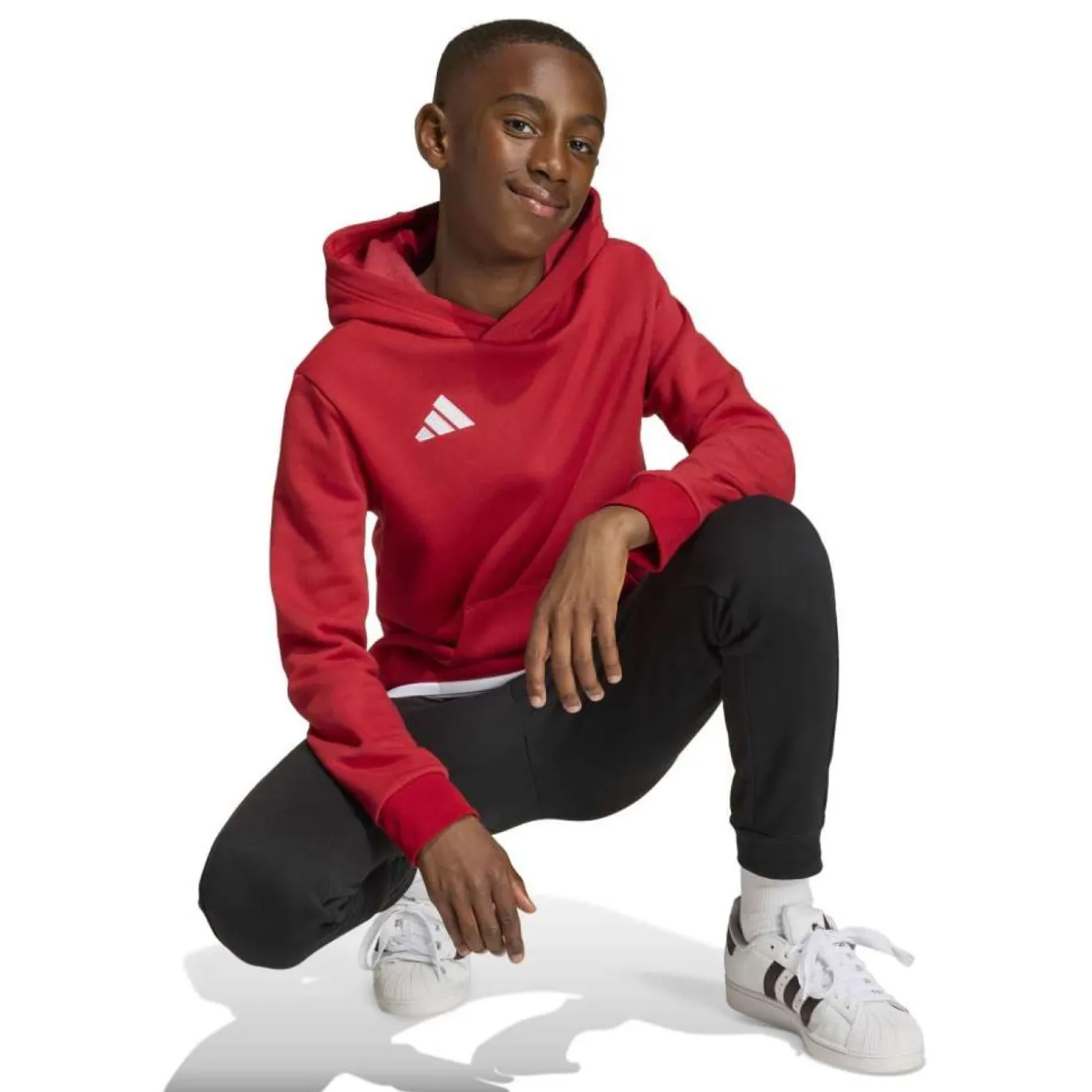 adidas Entrada 26 Hoodie Joggingpak Kids Rood Zwart