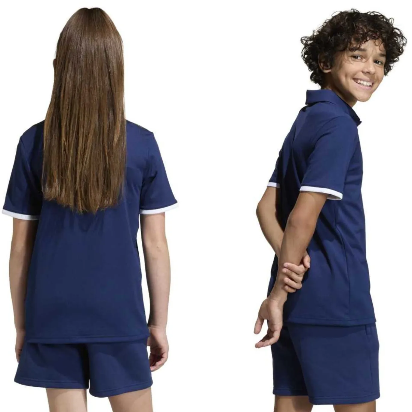 adidas Entrada 26 Polo Kids Donkerblauw Wit