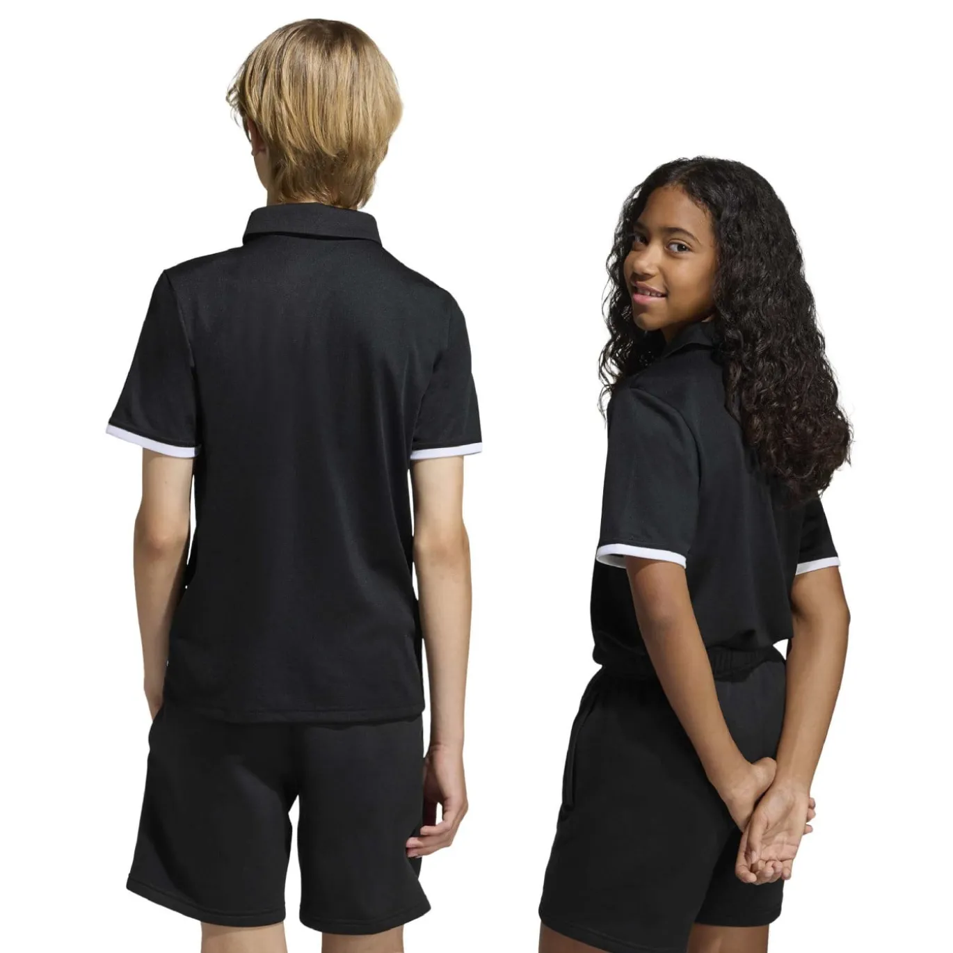 adidas Entrada 26 Polo Kids Zwart Wit
