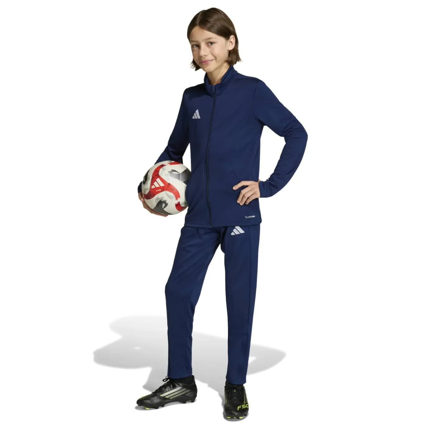 adidas Entrada 26 Trainingspak Full-Zip Kids Donkerblauw Wit