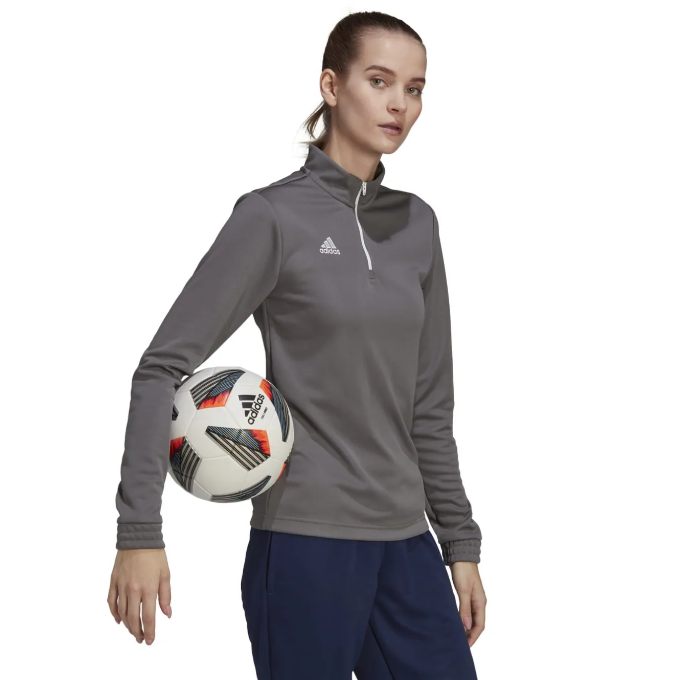 adidas Entrada 22 Trainingstrui 1/4-Zip Dames Grijs Wit