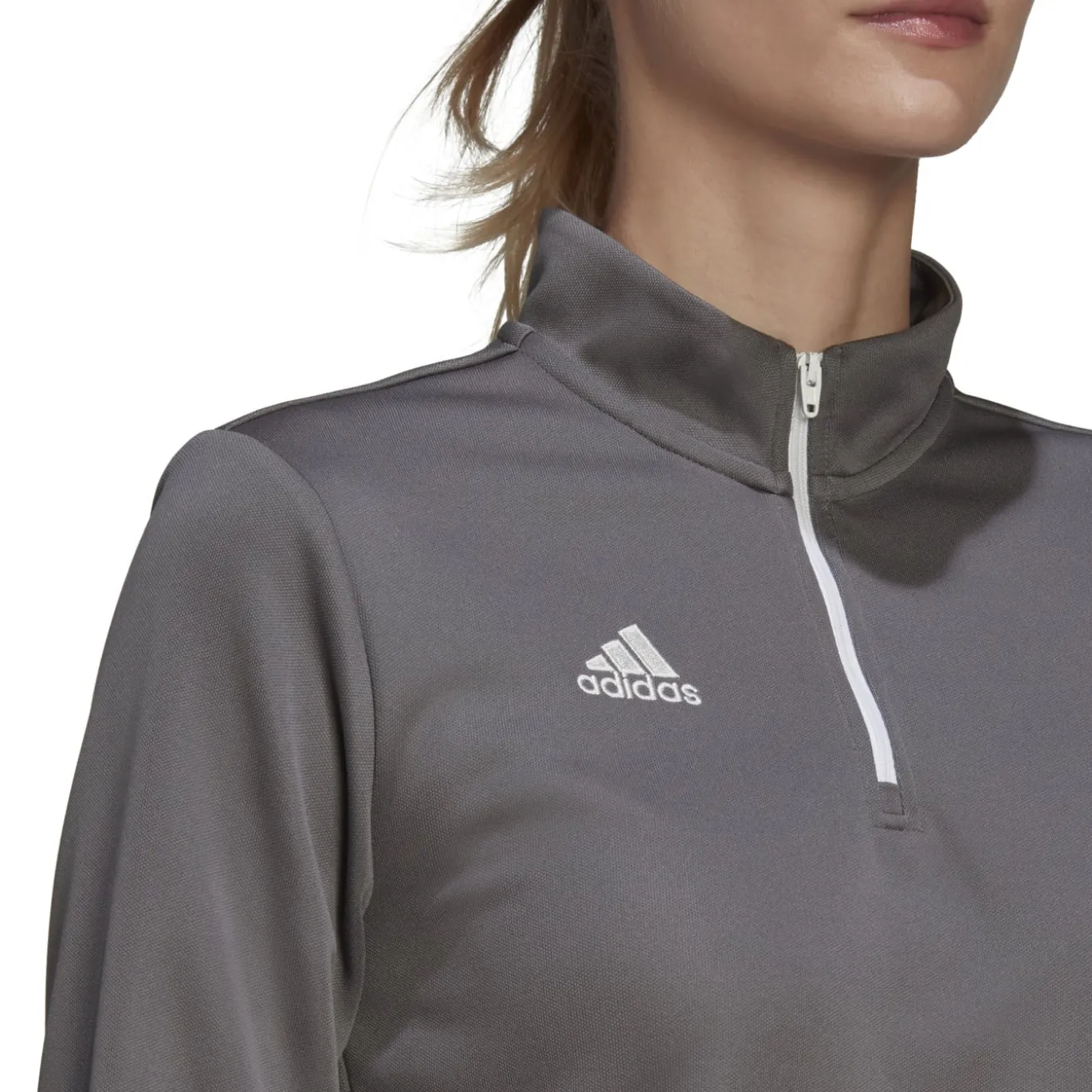 adidas Entrada 22 Trainingstrui 1/4-Zip Dames Grijs Wit