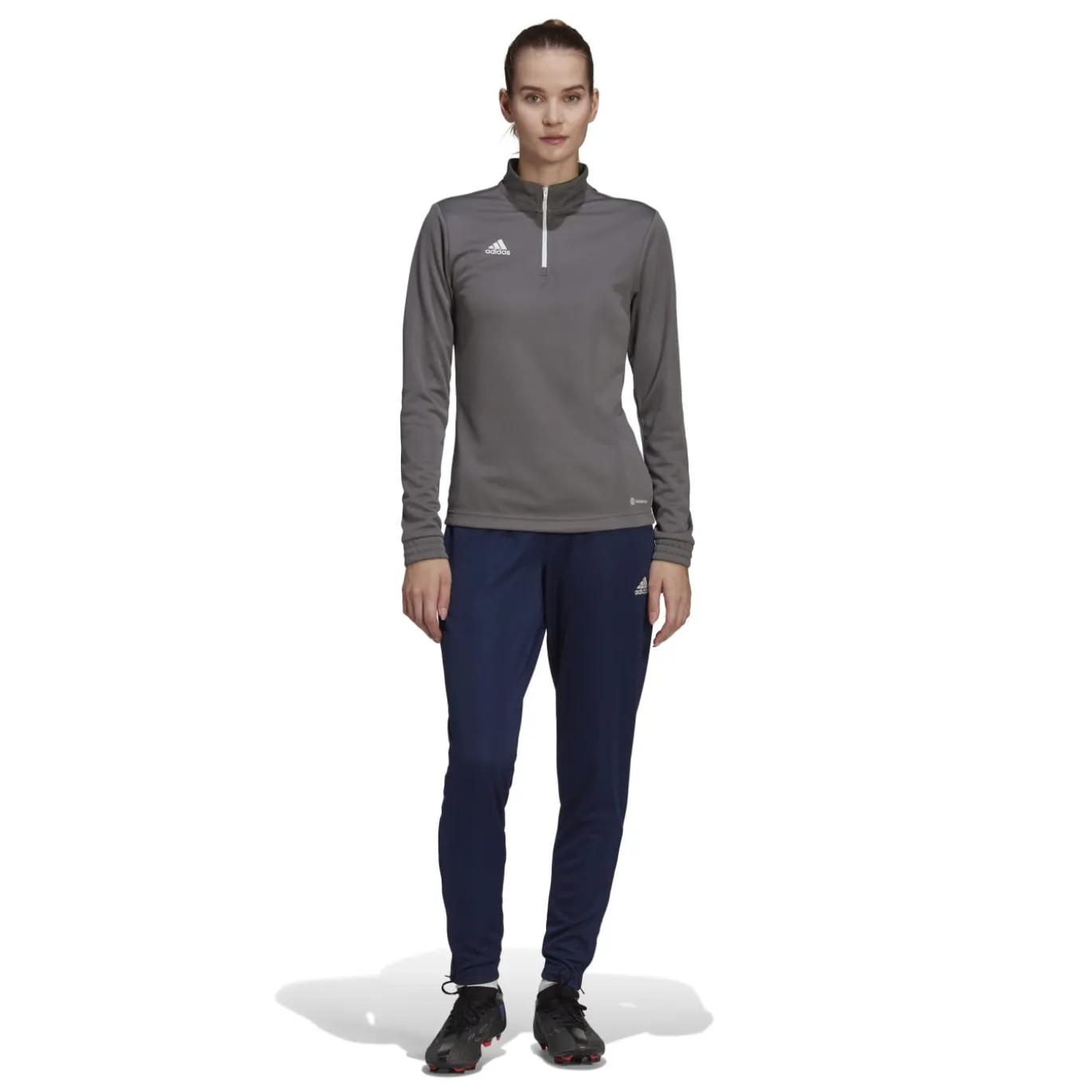 adidas Entrada 22 Trainingstrui 1/4-Zip Dames Grijs Wit