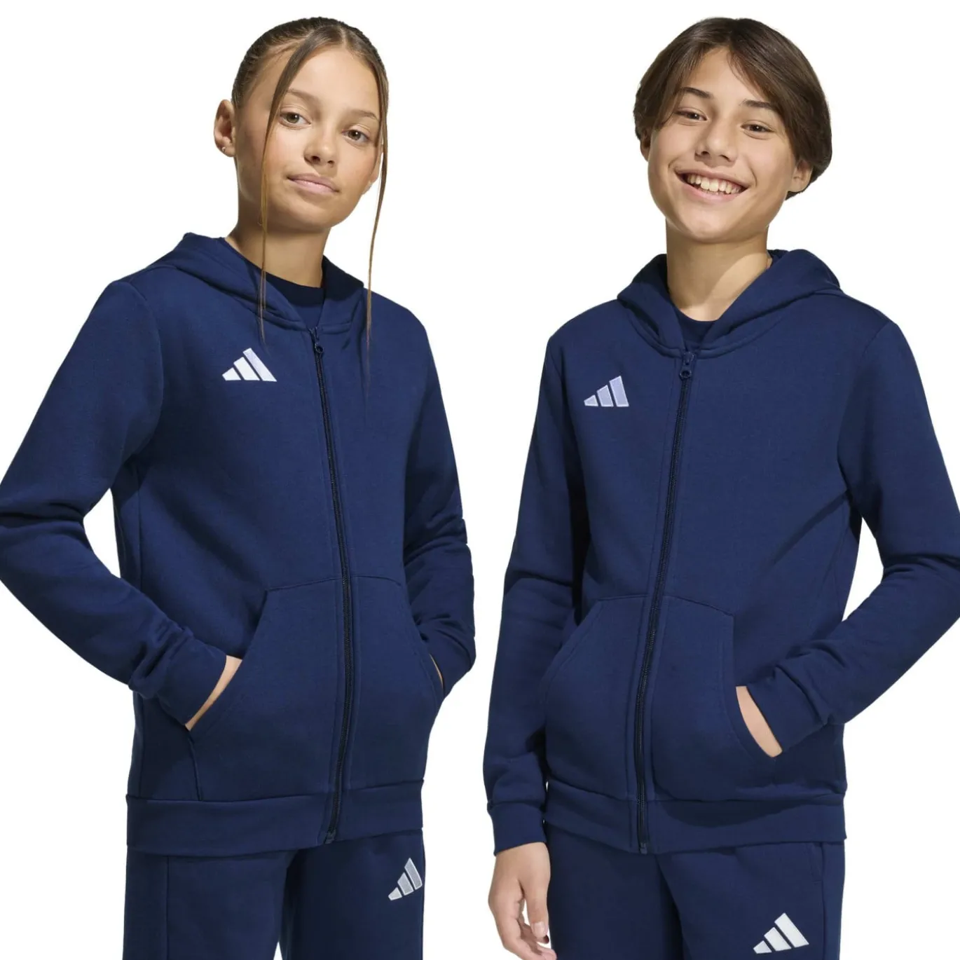 adidas Entrada 26 Vest Kids Donkerblauw Wit