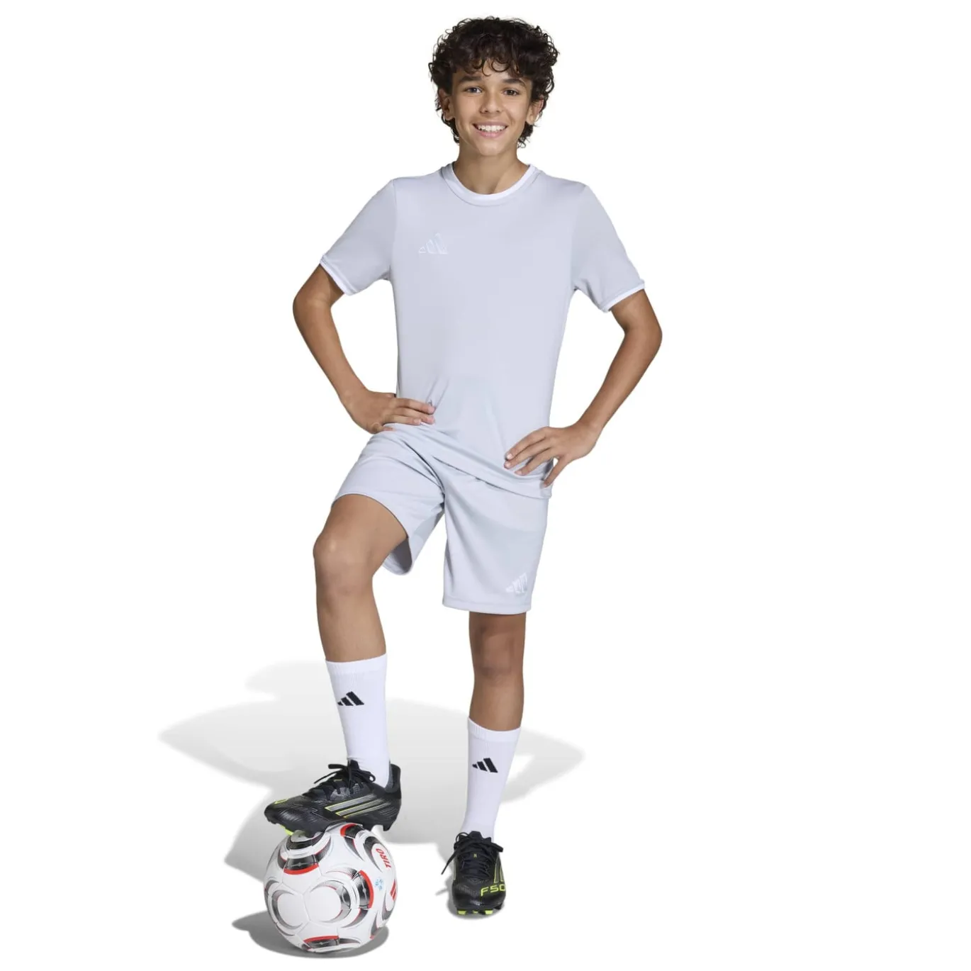 adidas Entrada 26 Voetbalbroekje Kids Grijs Wit