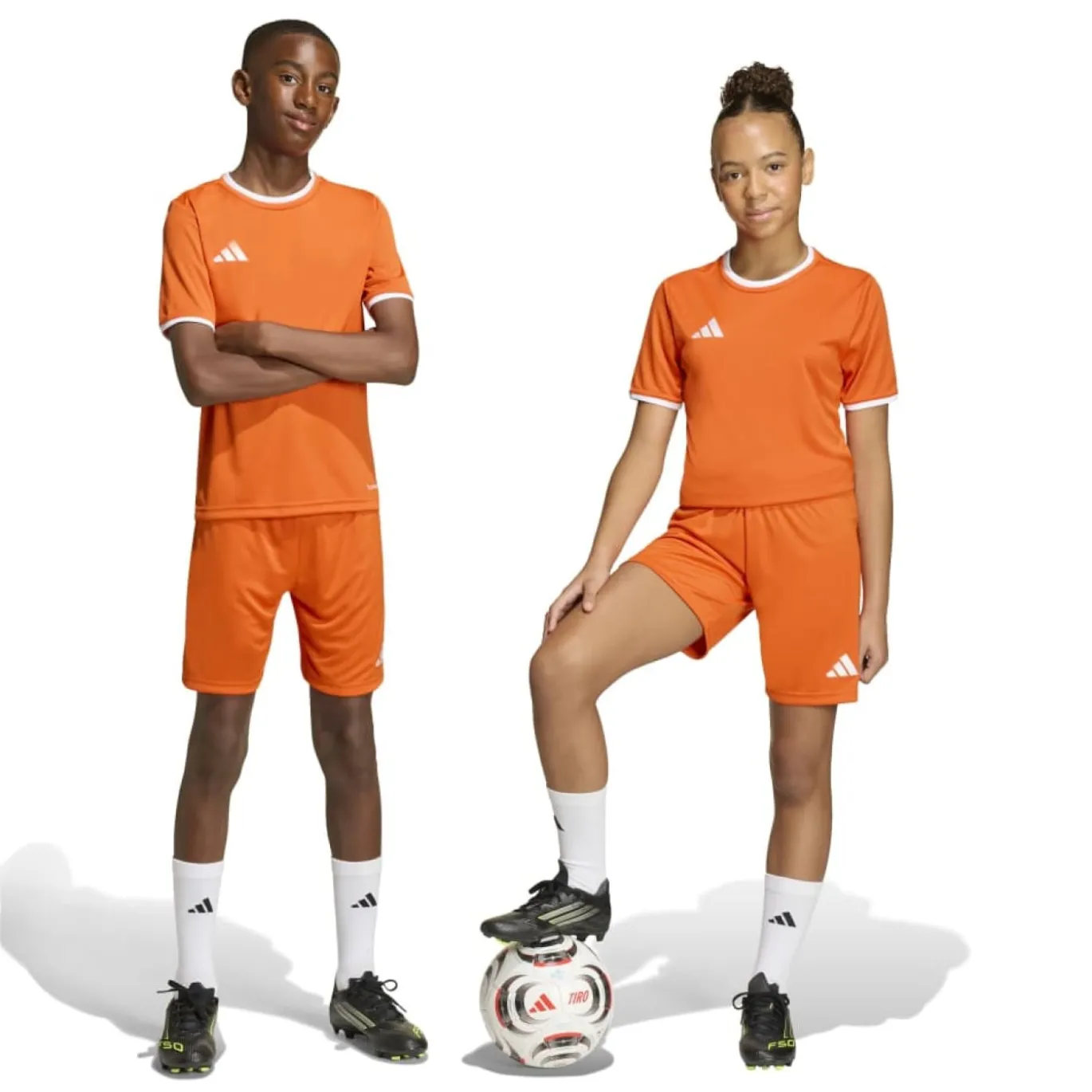 adidas Entrada 26 Voetbalbroekje Kids Oranje Wit
