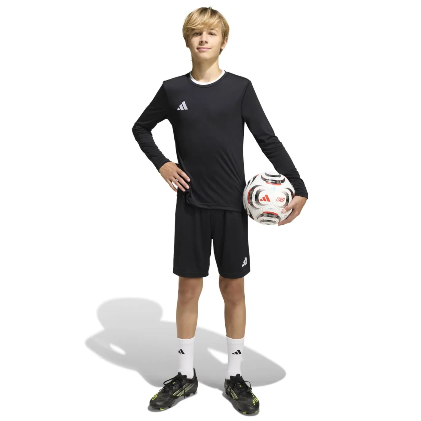 adidas Entrada 26 Voetbalshirt Lange Mouwen Kids Zwart Wit