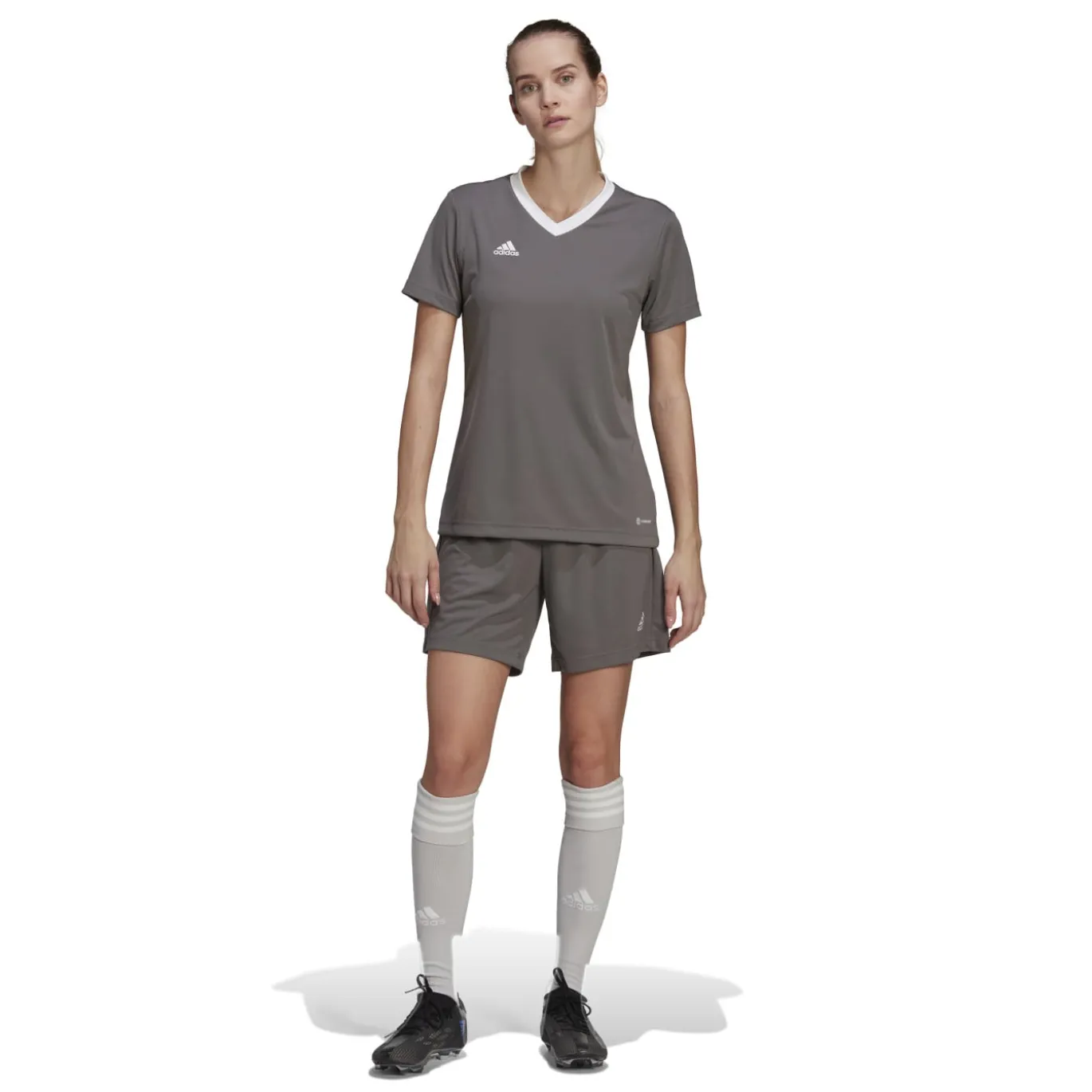 adidas Entrada 22 Voetbalshirt Dames Grijs Wit