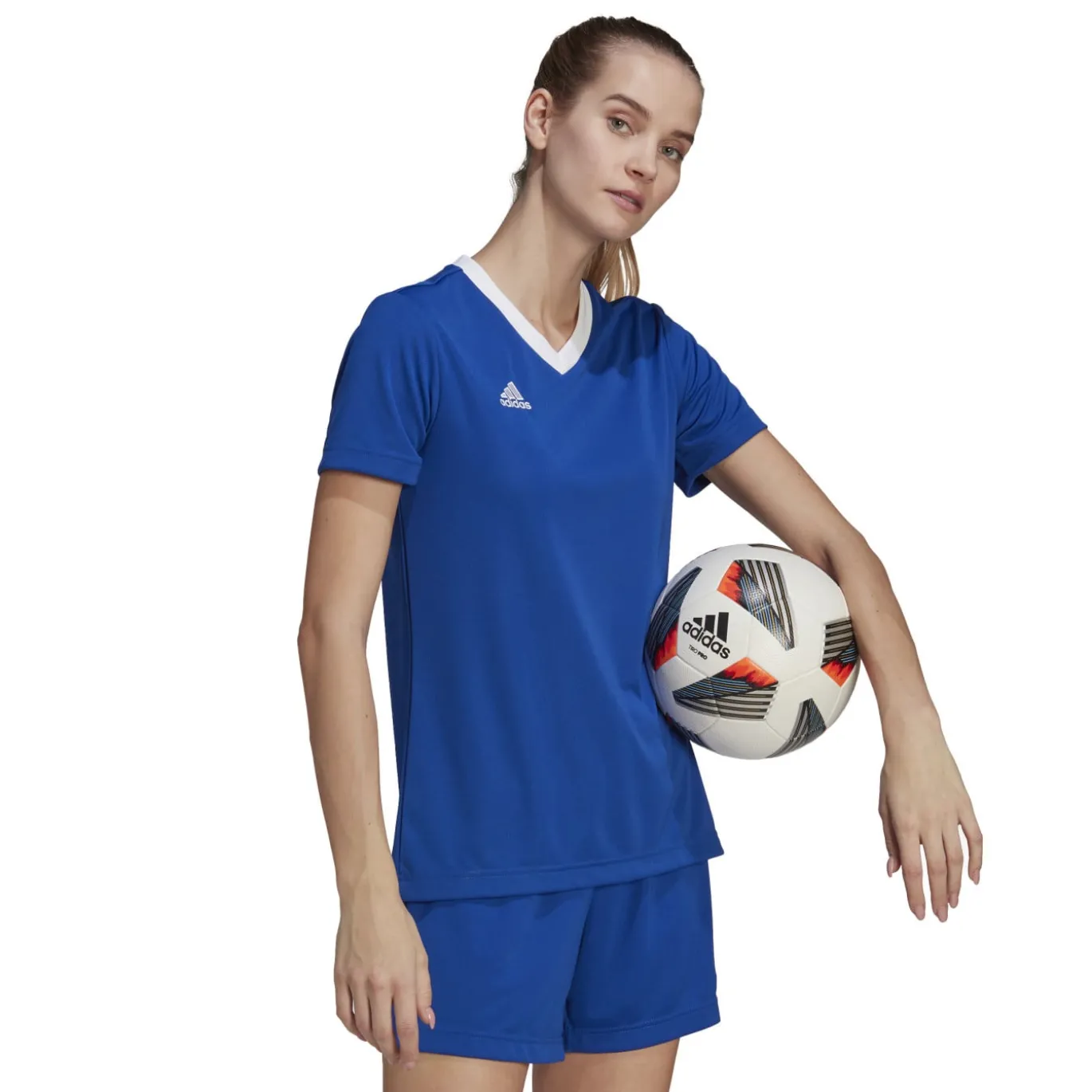 adidas Entrada 22 Voetbalshirt Dames Blauw Wit