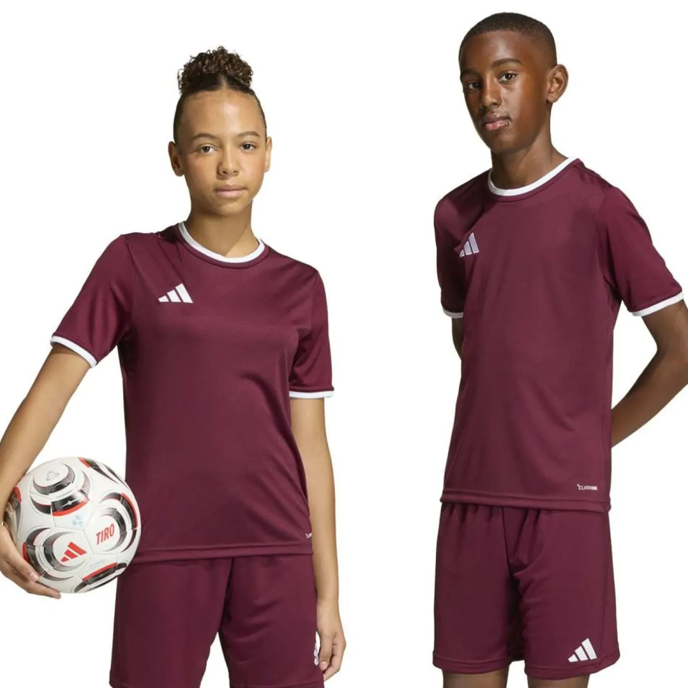 adidas Entrada 26 Voetbalshirt Kids Donkerrood Wit