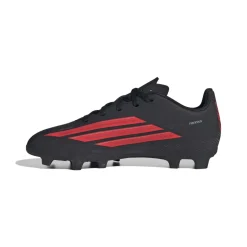 adidas F50 Club Gras / Kunstgras Voetbalschoenen (MG) Kids Zwart Rood Donkergrijs