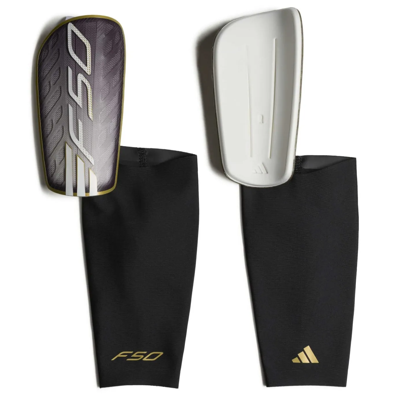 adidas F50 Competition Scheenbeschermers Zilvergrijs Wit Goud Zwart