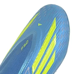 adidas F50 Elite Veterloze Gras Voetbalschoenen (FG) Kids Blauw Neongeel