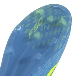adidas F50 Elite Veterloze Gras Voetbalschoenen (FG) Kids Blauw Neongeel