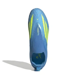 adidas F50 Elite Veterloze Gras Voetbalschoenen (FG) Kids Blauw Neongeel