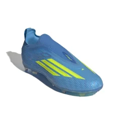 adidas F50 Elite Veterloze Gras Voetbalschoenen (FG) Kids Blauw Neongeel