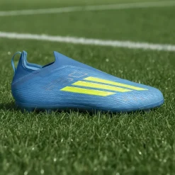 adidas F50 Elite Veterloze Gras Voetbalschoenen (FG) Kids Blauw Neongeel