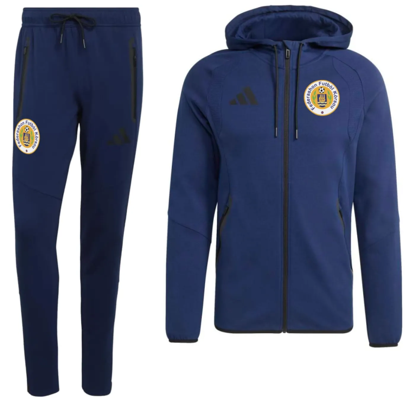 adidas FFK Curaçao Tiro Travel Joggingpak 2026-2028 Donkerblauw