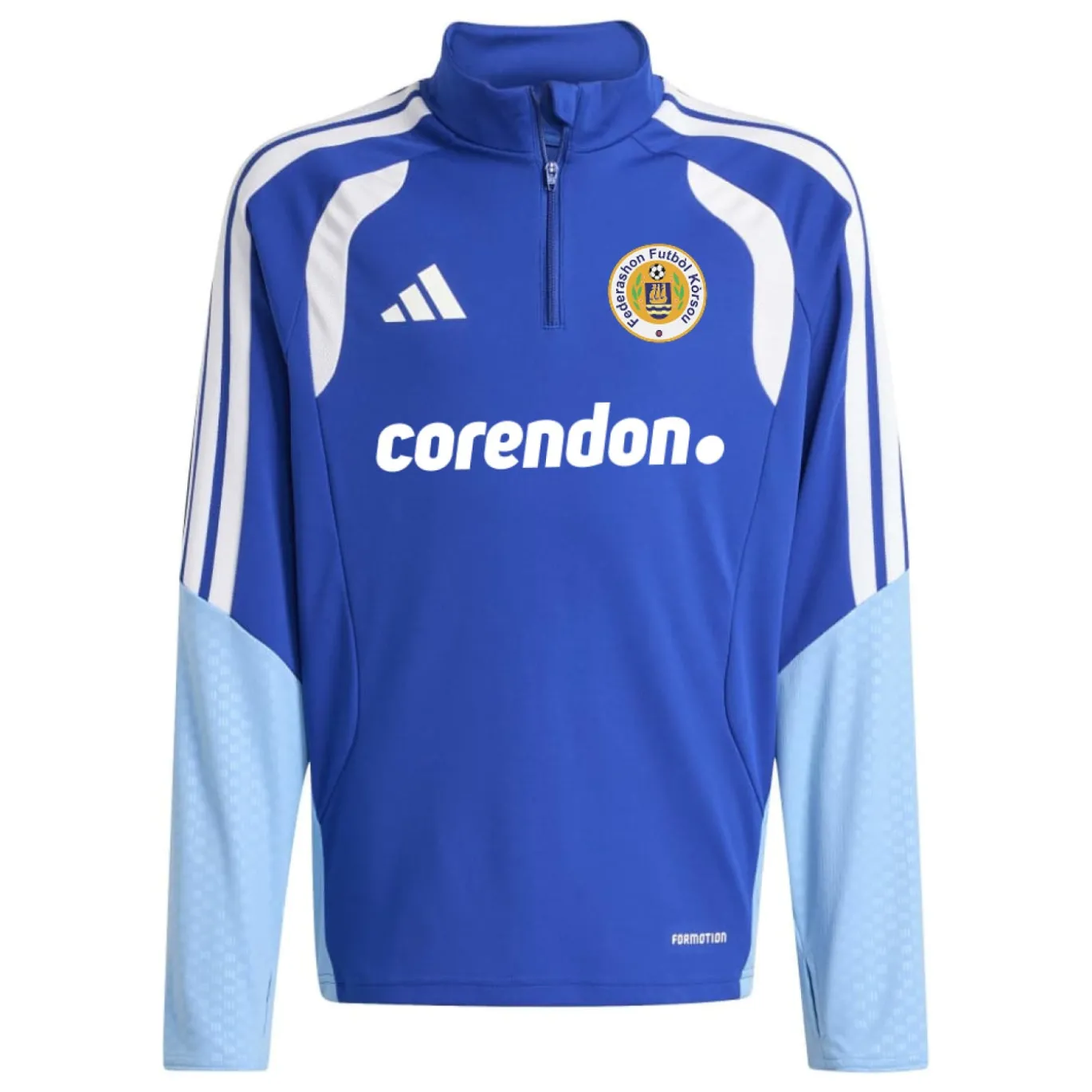 adidas FFK Curacao Trainingspak 1/4-Zip 2026-2028 Sponsors Blauw Kids