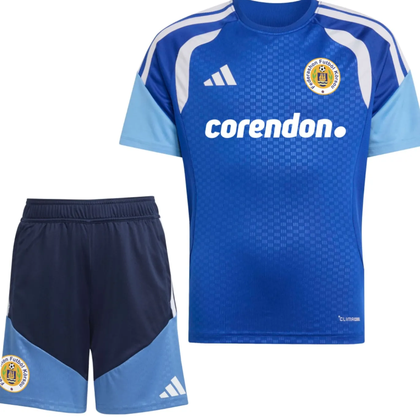 adidas FFK Curacao Trainingsset 2026-2028 Sponsors Blauw Kids