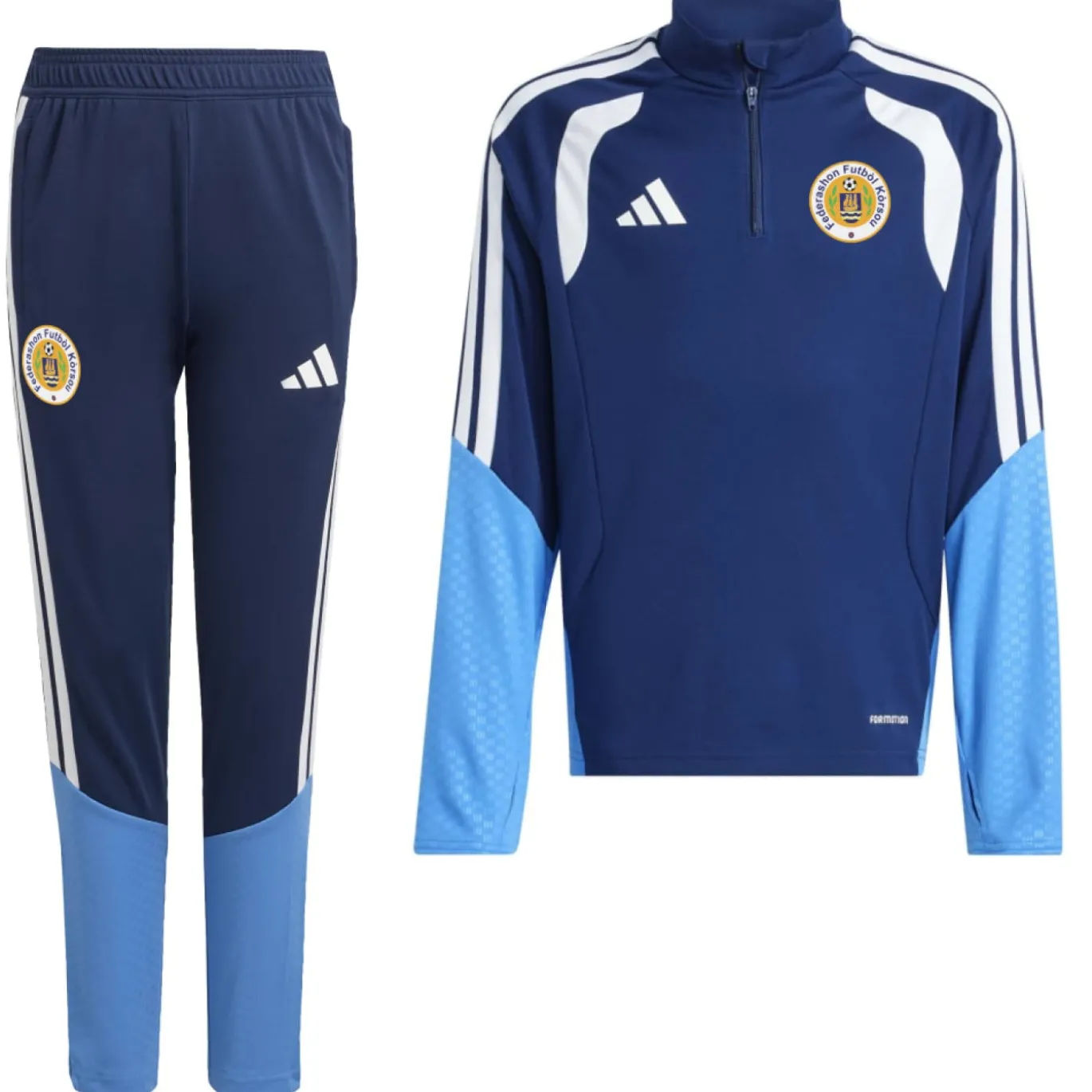 adidas FFK Curacao Trainingspak 1/4-Zip 2026-2028 Donkerblauw Kids