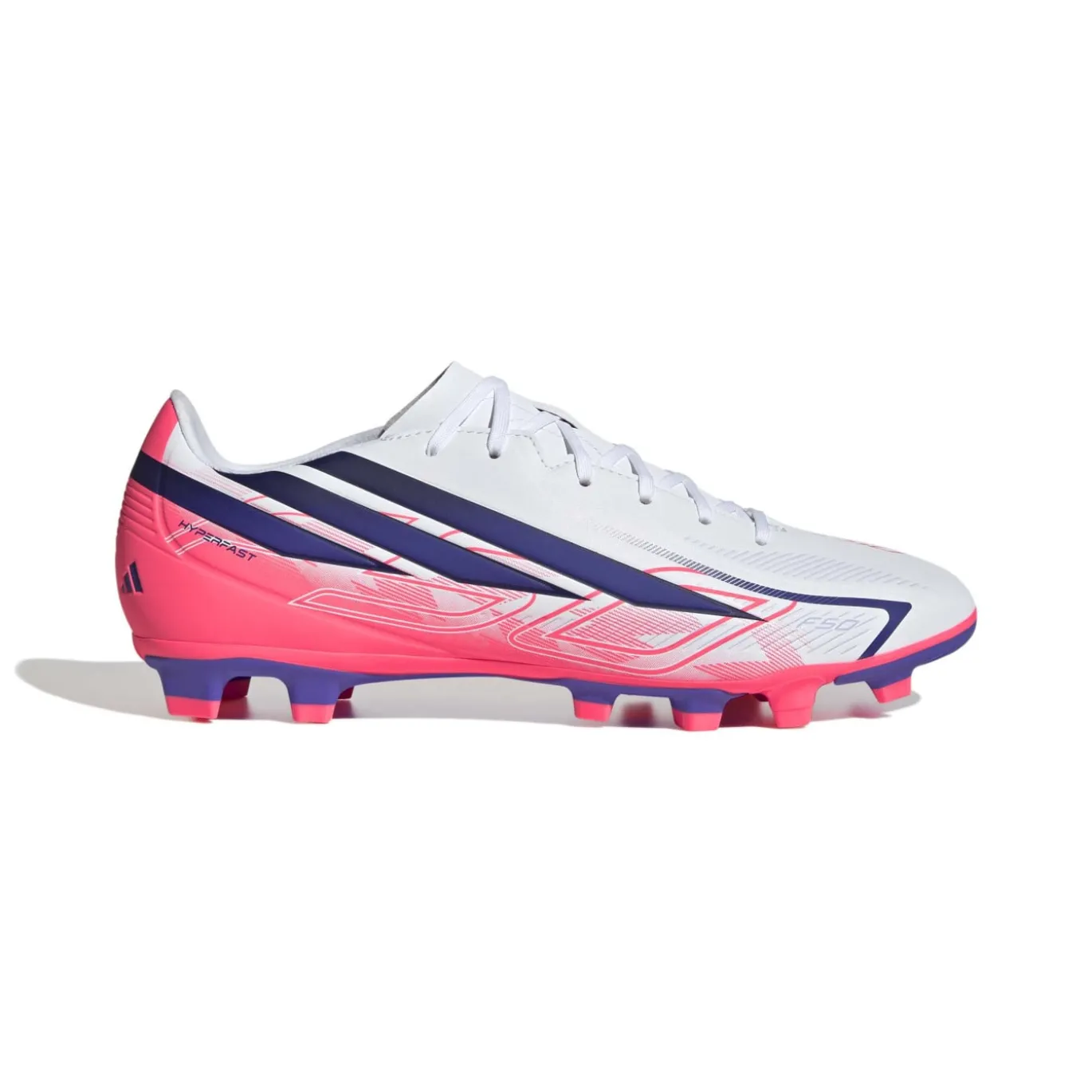 adidas F50 Hyperfast Club Gras / Kunstgras Voetbalschoenen (MG) Wit Paars Roze