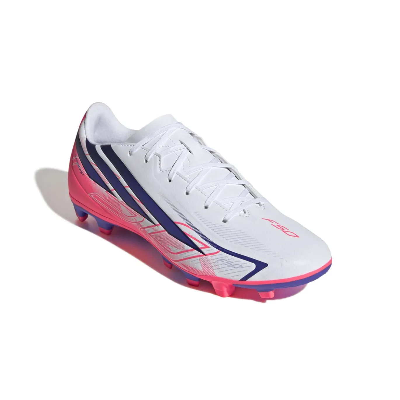 adidas F50 Hyperfast Club Gras / Kunstgras Voetbalschoenen (MG) Wit Paars Roze