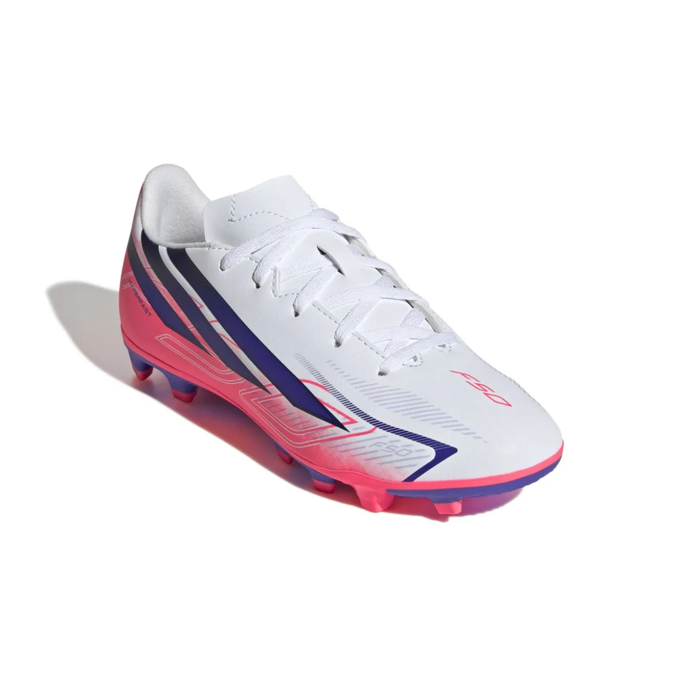 adidas F50 Hyperfast Club Gras / Kunstgras Voetbalschoenen (MG) Kids Wit Paars Roze
