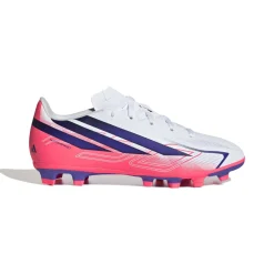 adidas F50 Hyperfast Club Gras / Kunstgras Voetbalschoenen (MG) Kids Wit Paars Roze