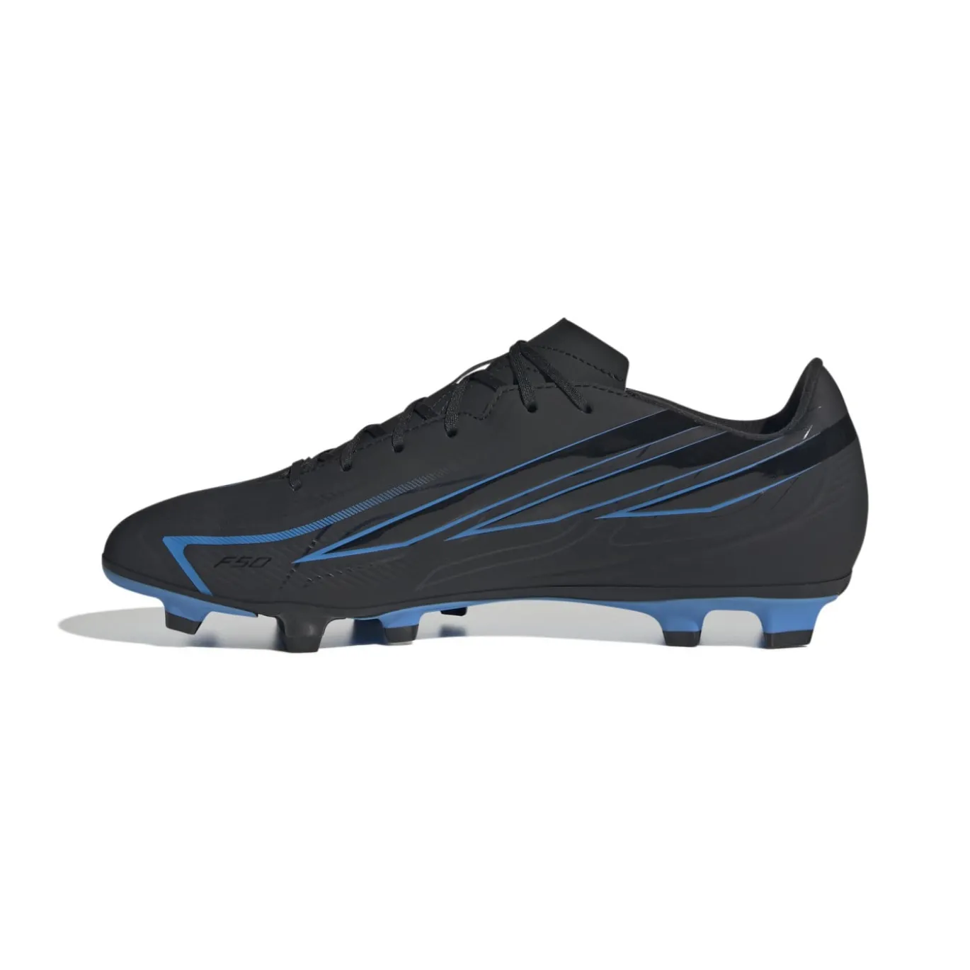 adidas F50 Hyperfast Club Gras / Kunstgras Voetbalschoenen (MG) Zwart Zwart Blauw