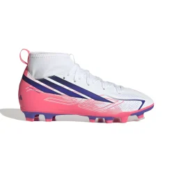 adidas F50 Hyperfast Club Mid Gras / Kunstgras Voetbalschoenen (MG) Kids Wit Paars Roze