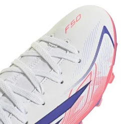 adidas F50 Hyperfast Club Mid Gras / Kunstgras Voetbalschoenen (MG) Kids Wit Paars Roze