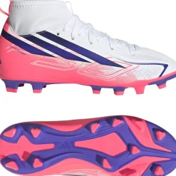 adidas F50 Hyperfast Club Mid Gras / Kunstgras Voetbalschoenen (MG) Kids Wit Paars Roze