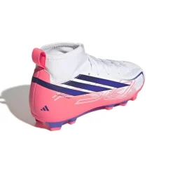 adidas F50 Hyperfast Club Mid Gras / Kunstgras Voetbalschoenen (MG) Kids Wit Paars Roze