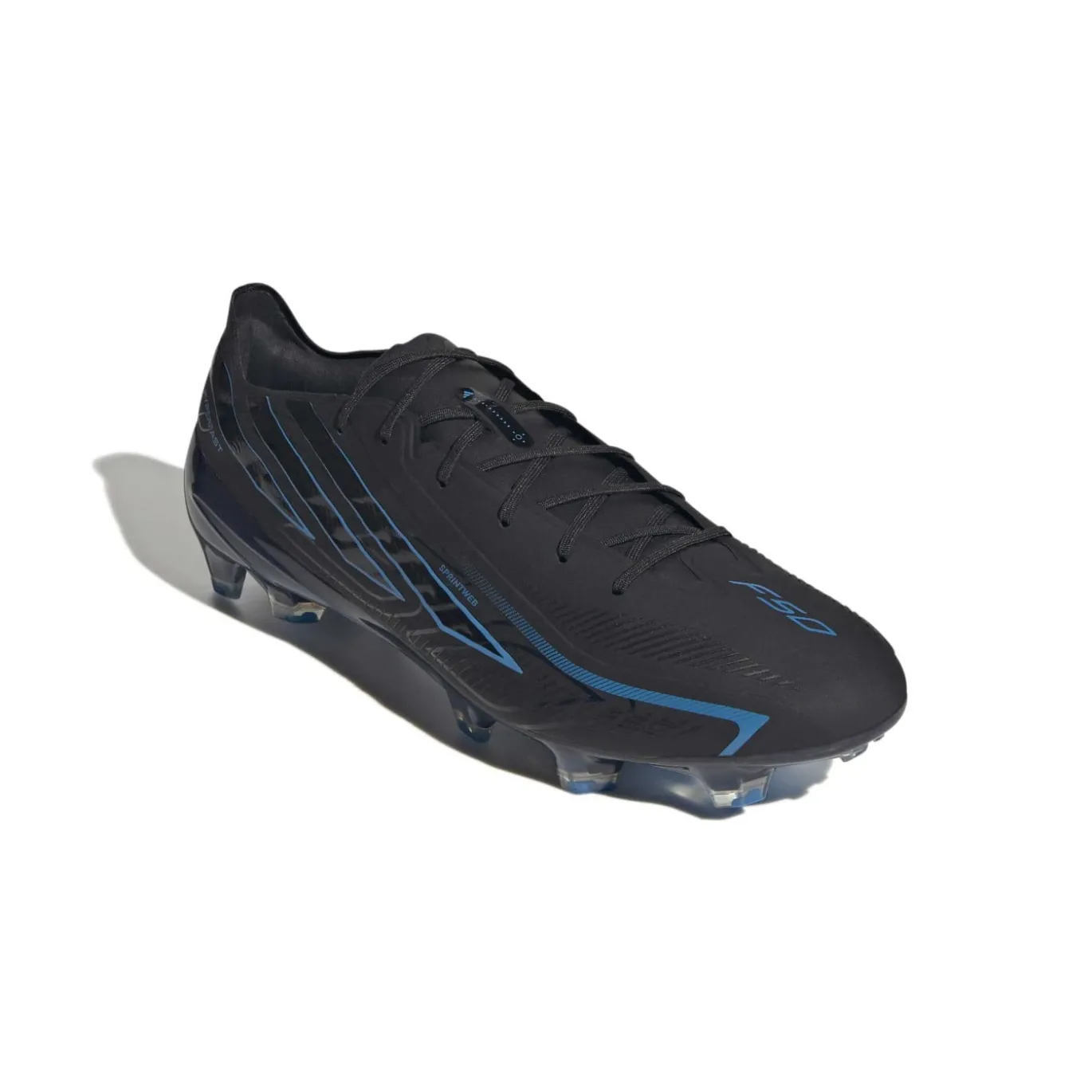 adidas F50 Hyperfast Elite Gras Voetbalschoenen (FG) Zwart Zwart Blauw