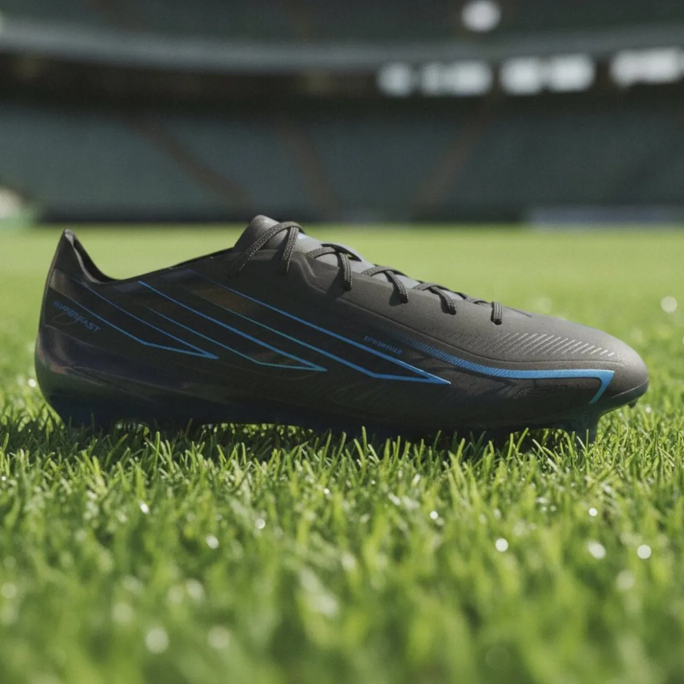adidas F50 Hyperfast Elite Gras Voetbalschoenen (FG) Zwart Zwart Blauw