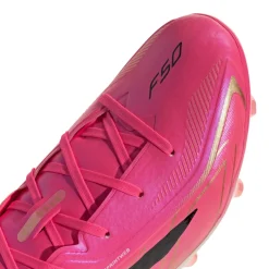 adidas F50 Hyperfast Elite Gras Voetbalschoenen (FG) Kids Felroze Zwart Goud Wit