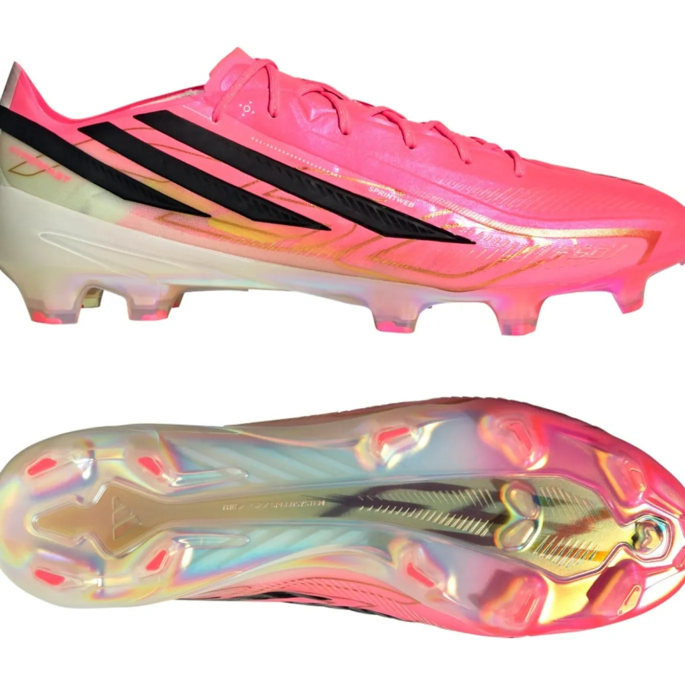 adidas F50 Hyperfast Elite Gras Voetbalschoenen (FG) Felroze Zwart Goud Wit