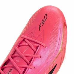 adidas F50 Hyperfast Elite Gras Voetbalschoenen (FG) Felroze Zwart Goud Wit