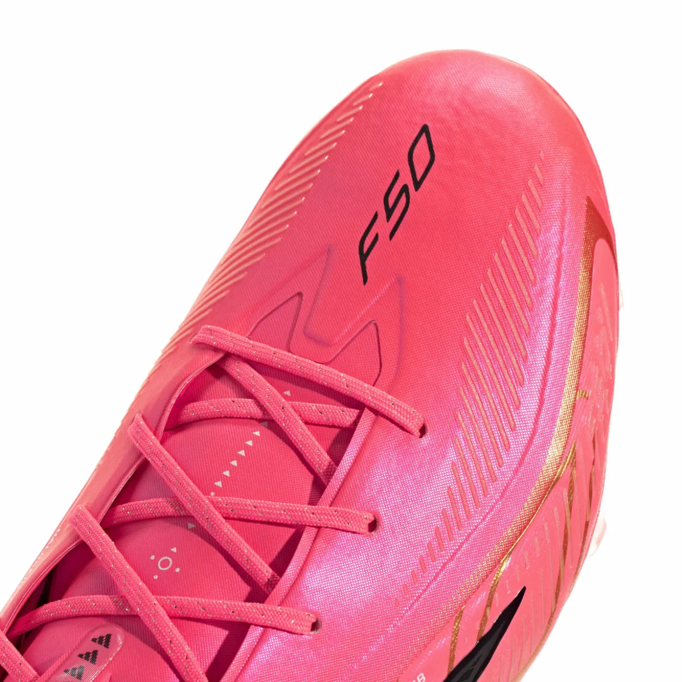 adidas F50 Hyperfast Elite Gras Voetbalschoenen (FG) Felroze Zwart Goud Wit