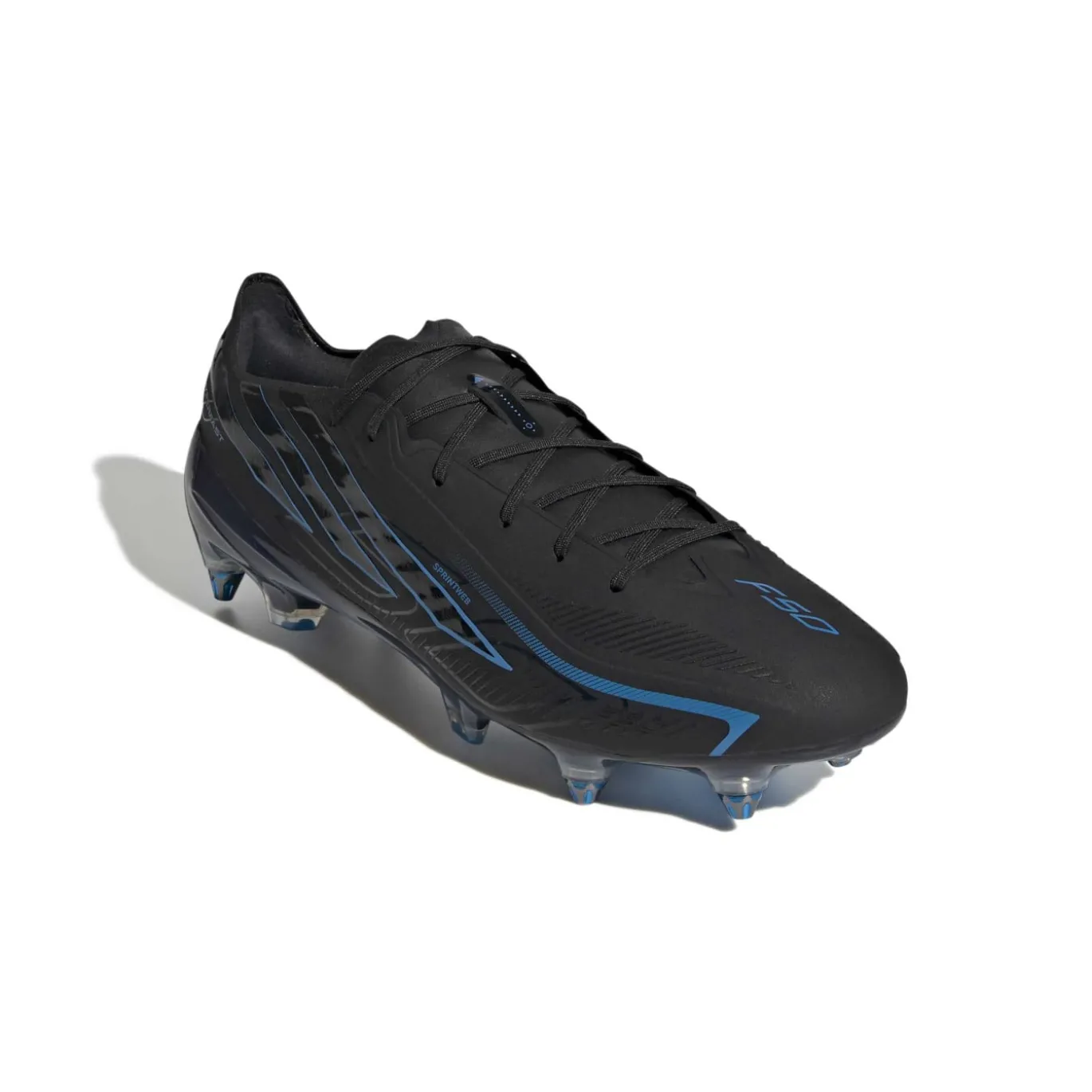 adidas F50 Hyperfast Elite IJzeren-Nop Voetbalschoenen (SG) Zwart Zwart Blauw