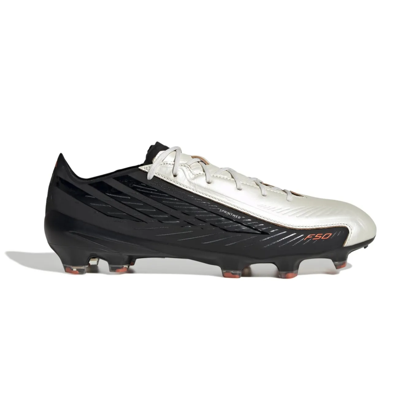 adidas F50 Hyperfast Elite L-Tech Gras Voetbalschoenen (FG) Zwart Wit Oranje