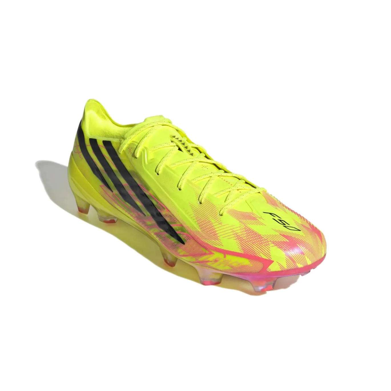 adidas F50 Hyperfast Elite Too Light Gras Voetbalschoenen (FG) Neongeel Zwart Roze