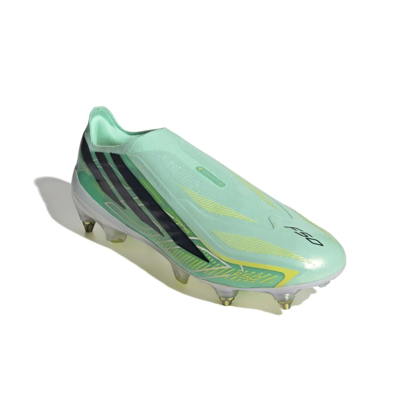 adidas F50 Hyperfast Elite Veterloze IJzeren-Nop Voetbalschoenen (SG) Mintgroen Zwart Wit