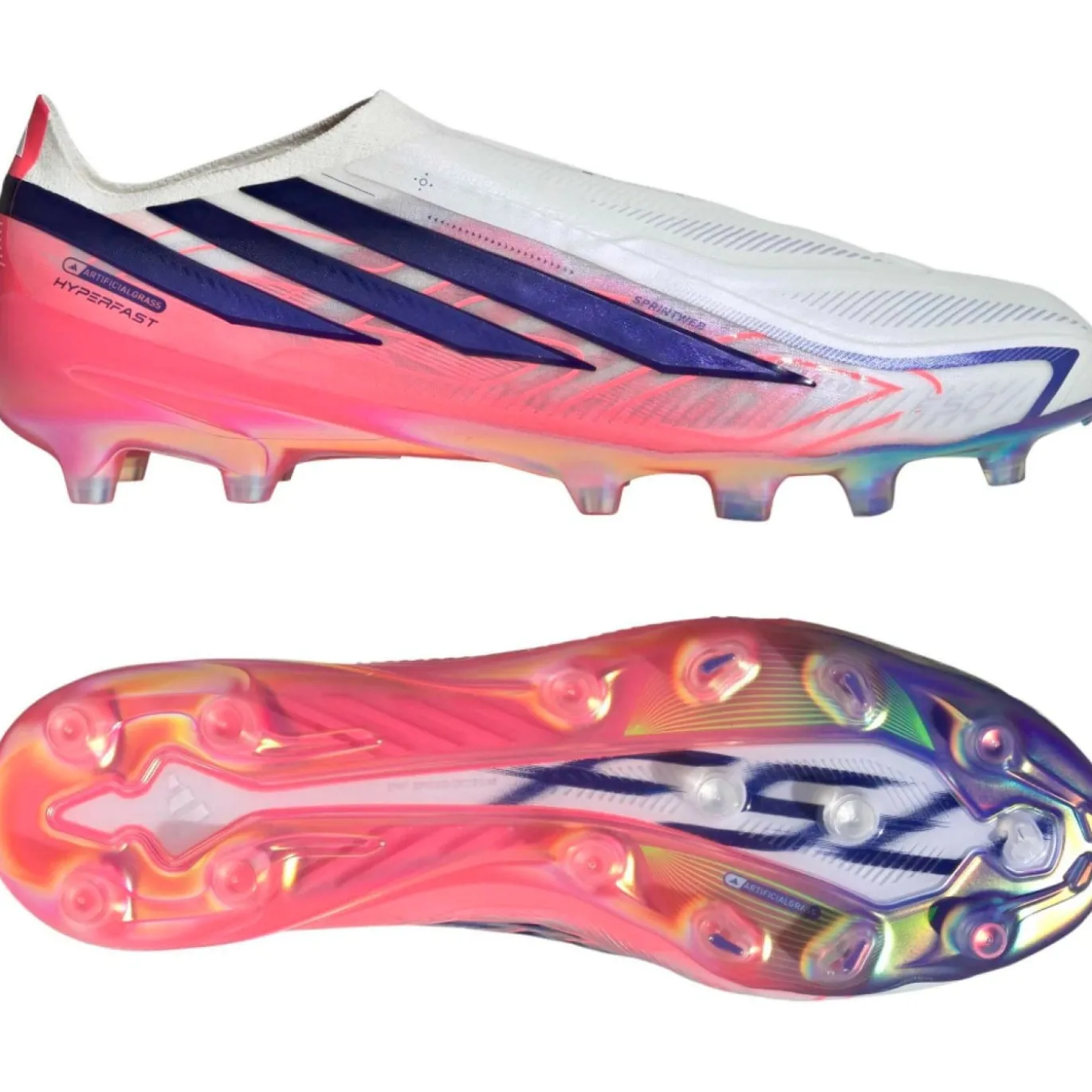 adidas F50 Hyperfast Elite Veterloze Kunstgras Voetbalschoenen (AG) Wit Paars Roze