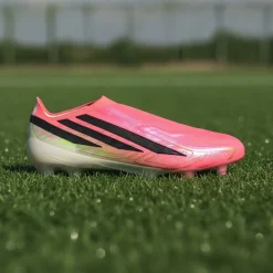 adidas F50 Hyperfast Elite Veterloze Gras Voetbalschoenen (FG) Felroze Zwart Goud Wit
