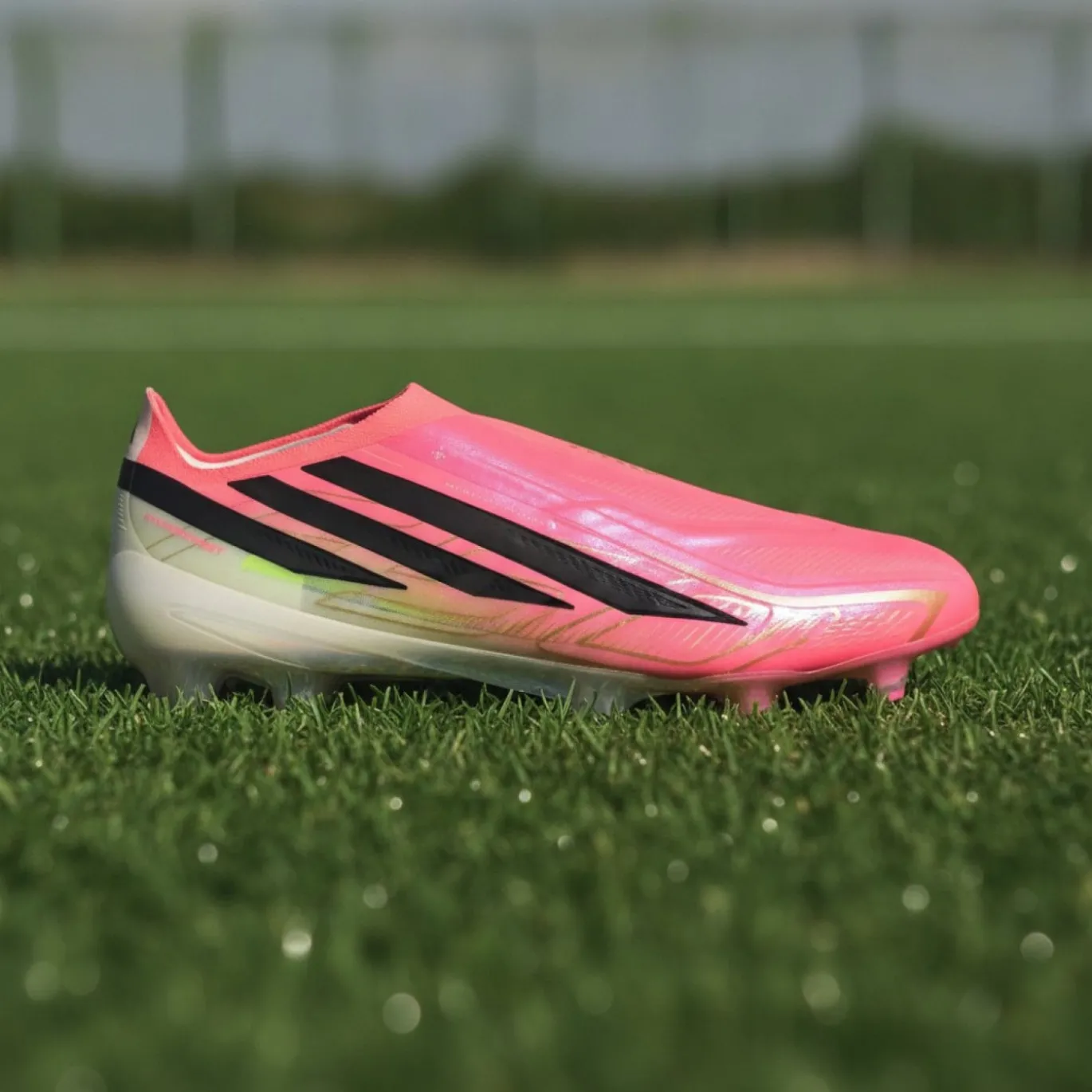 adidas F50 Hyperfast Elite Veterloze Gras Voetbalschoenen (FG) Felroze Zwart Goud Wit