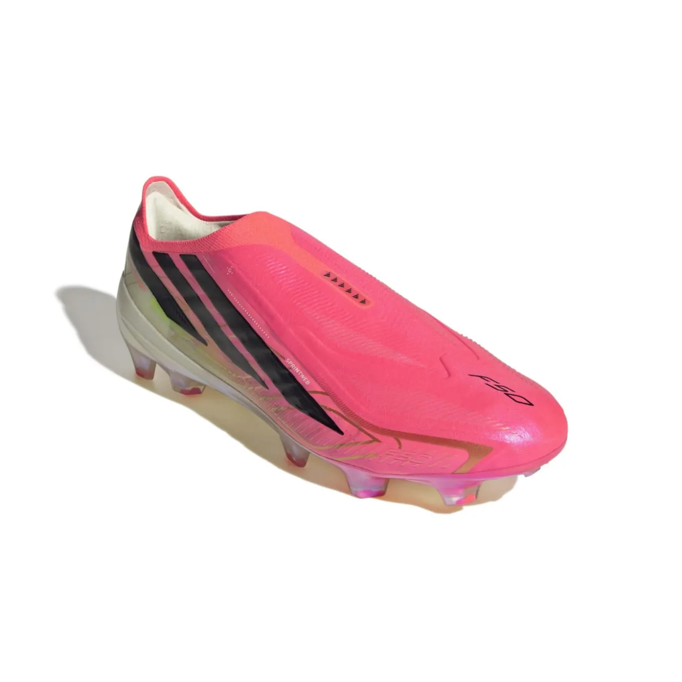 adidas F50 Hyperfast Elite Veterloze Gras Voetbalschoenen (FG) Felroze Zwart Goud Wit
